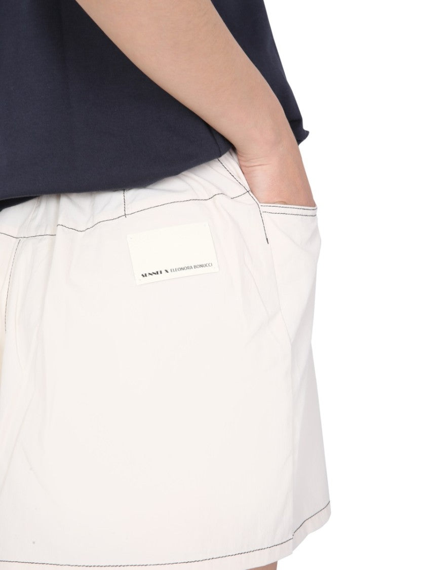 High-Waisted Nylon Shorts
