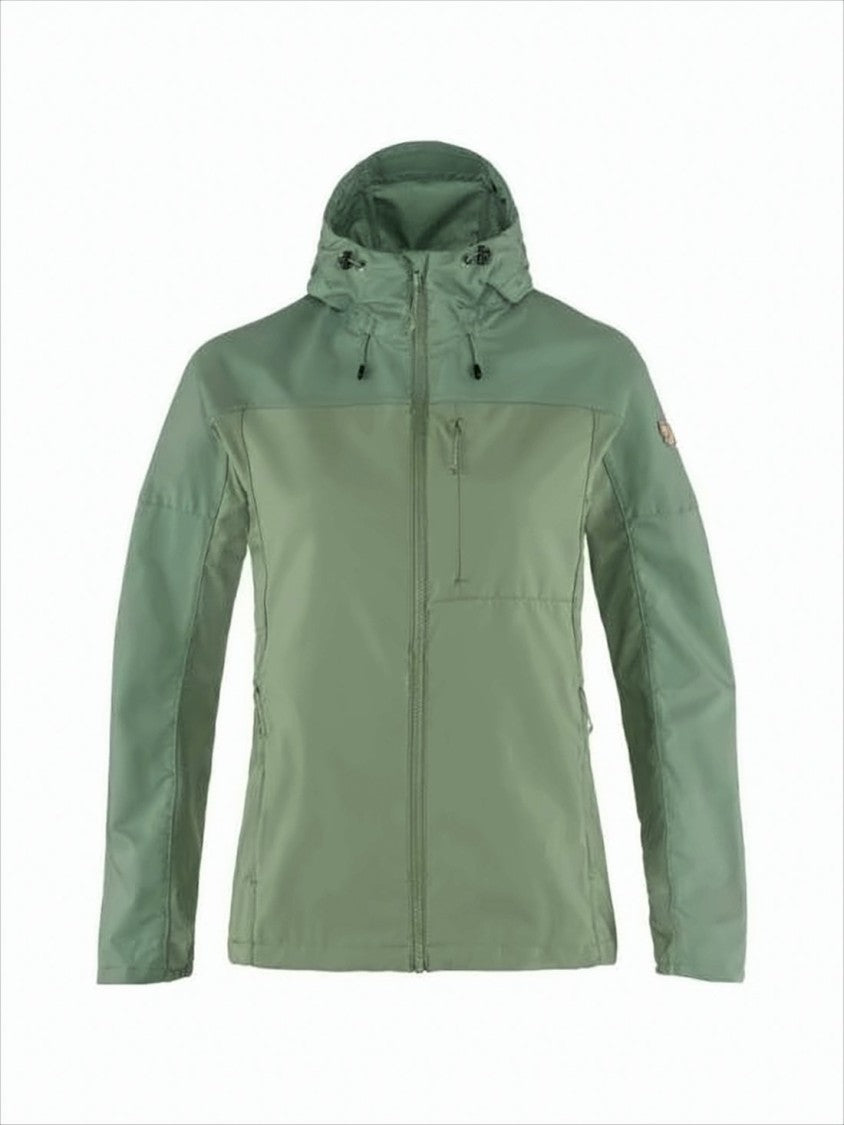 Tailored Two-Tone Green Fjallraven Jacket With Adjustable Hood