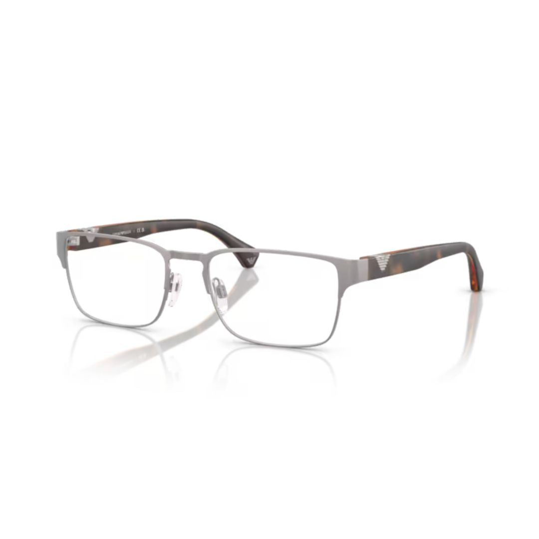 0ea1027 Rectangular Grey Eyeglasses with Tortoiseshell Temples