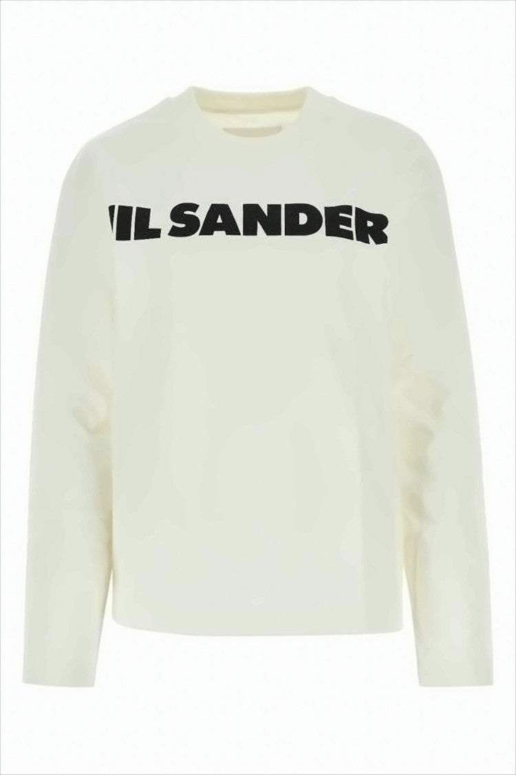 Cropped Long-Sleeved Top with Minimalist Design and Logo