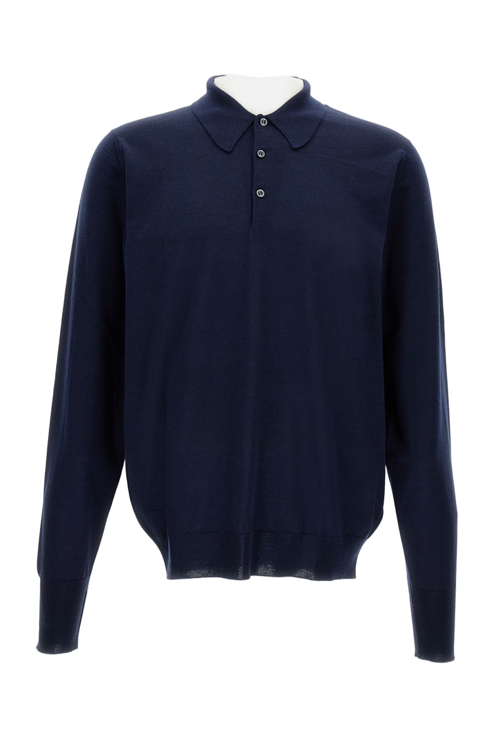 Long-Sleeved Polo In Extra-Fine Merino Wool