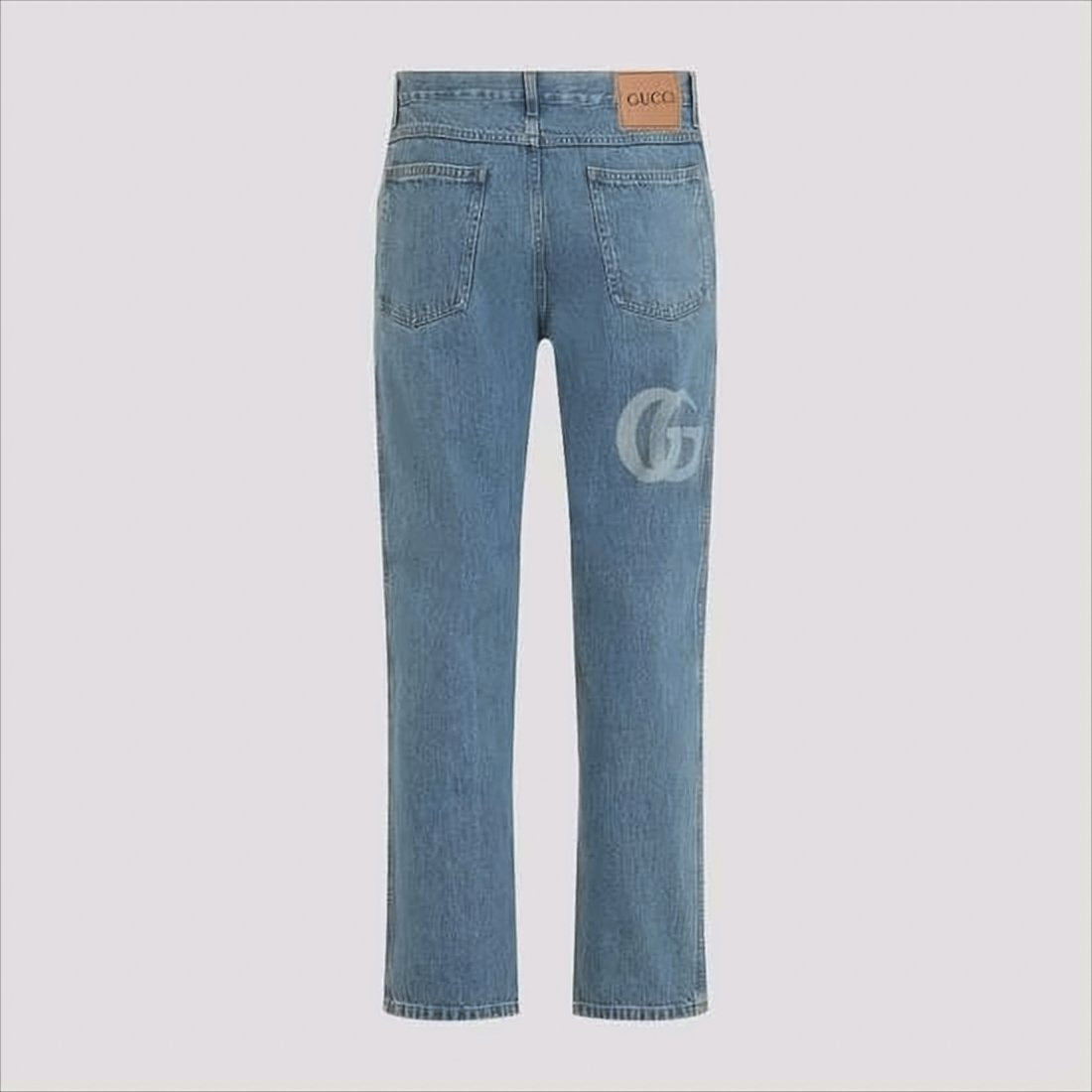 Classic Straight-Leg Blue Denim Pants