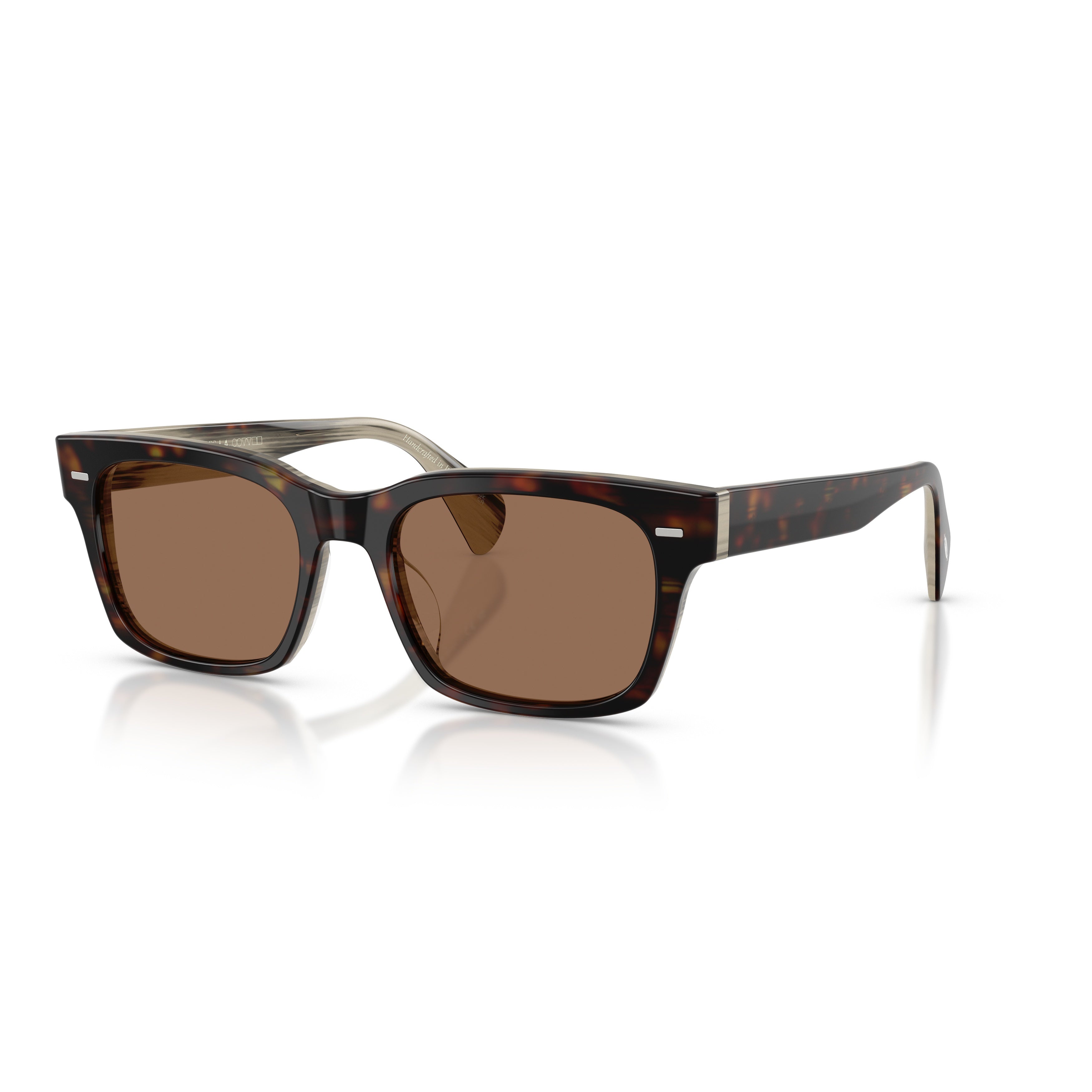 0ov5332su Rectangular Tortoiseshell Sunglasses with Translucent Inner Arms