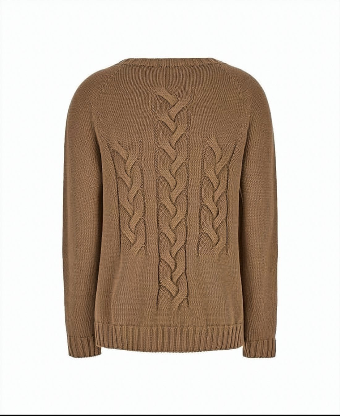 Cable Knit Sweater with Round Neckline