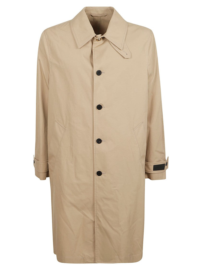 Classic Button-Down Coat With Intricate Pattern