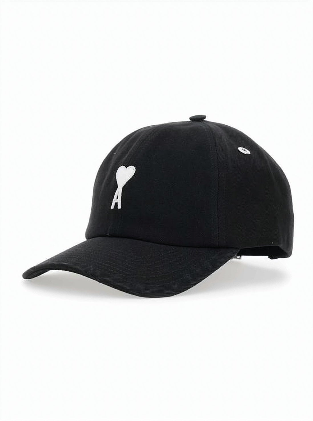 Curved Brim Black Baseball Cap With Embroidered Logo