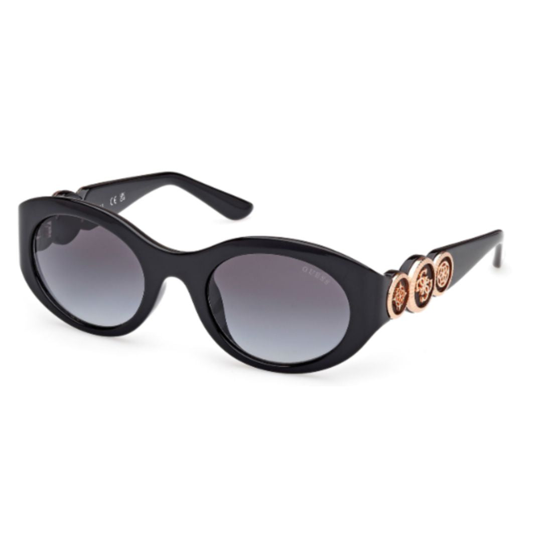 Gu00198-H Oval-Frame Sunglasses with Gold-Tone Accents