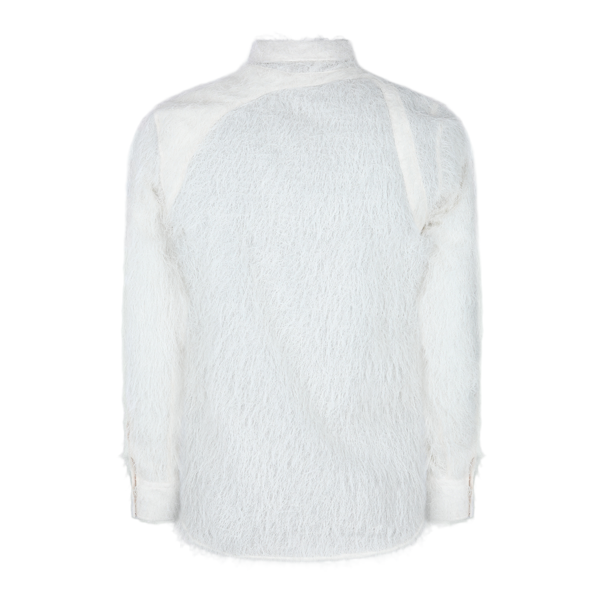 Textured White Button-Down Shirt