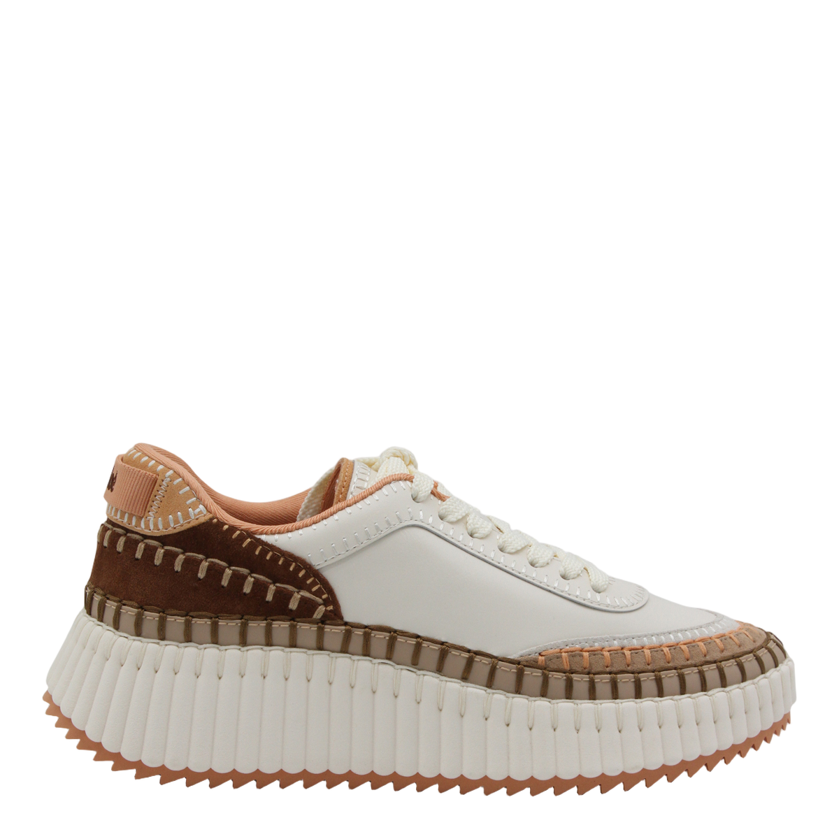 White Sneakers with Textured Accents