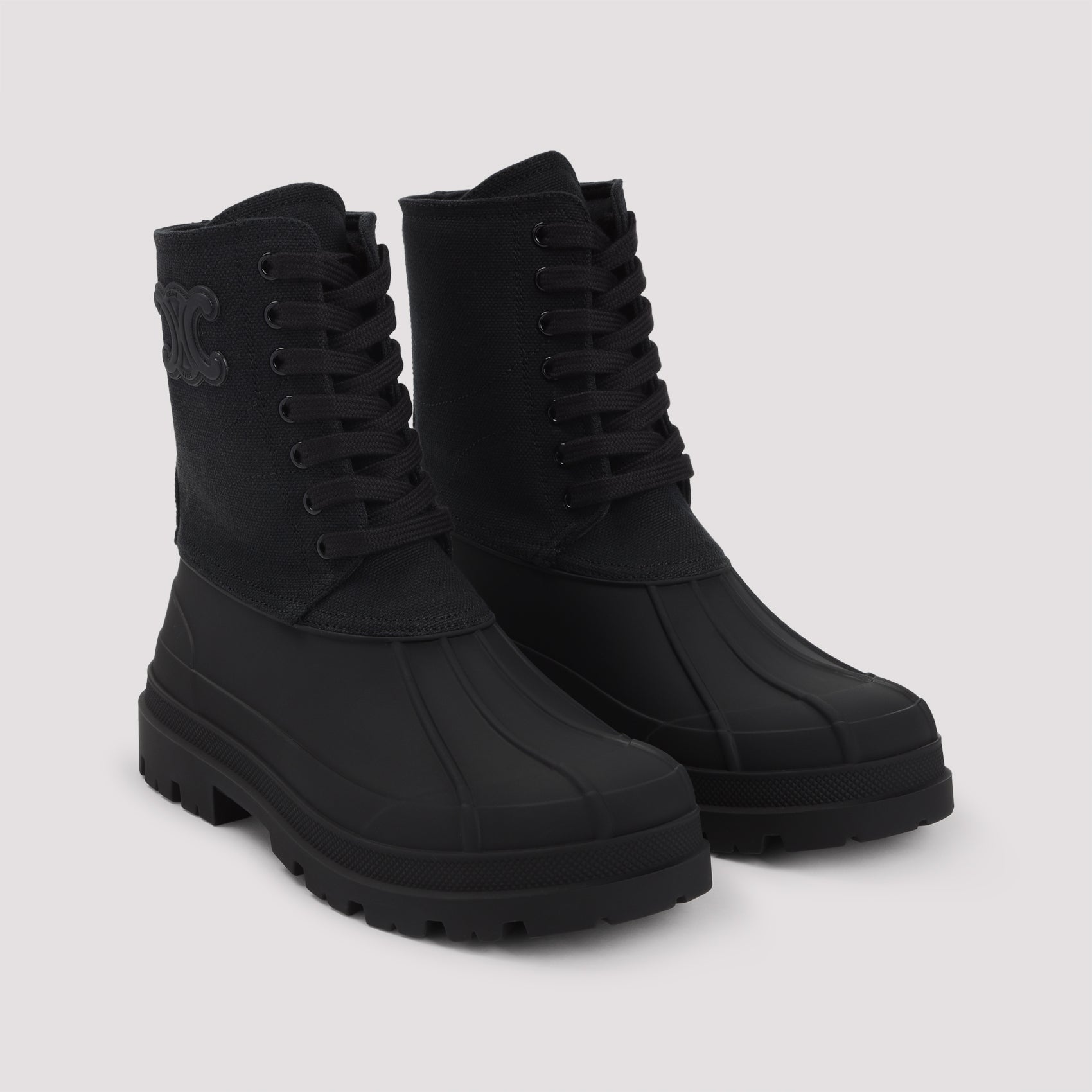 Black Canvas Ankle Boots