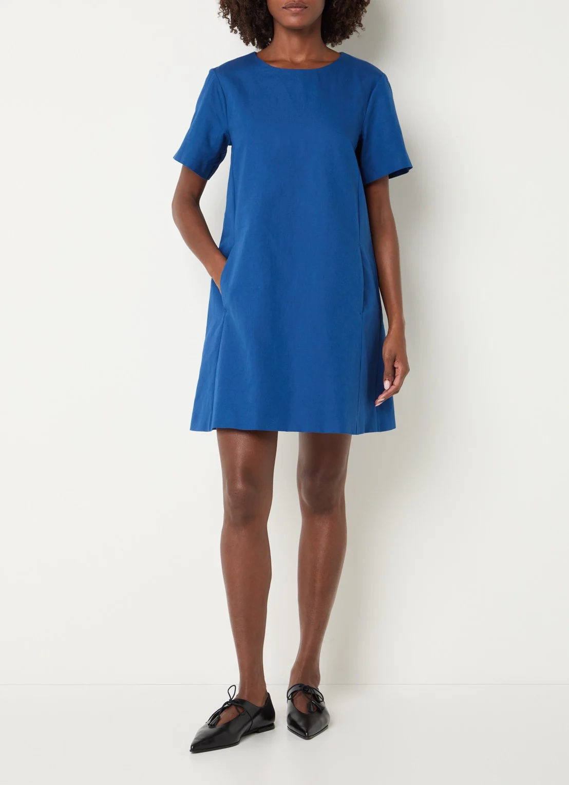 Straight Mini Dress with Keyhole Back Closure