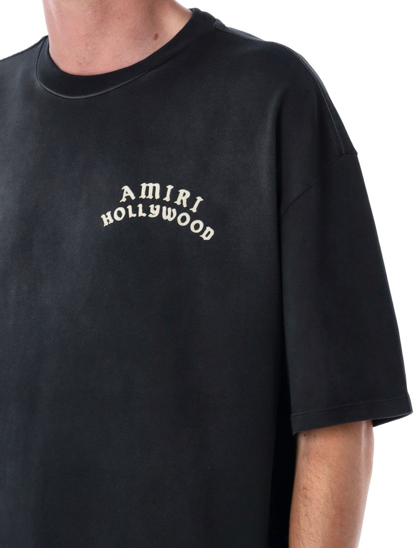 Hollywood Graphic Oversized T-Shirt With Ribbed Crew Neck