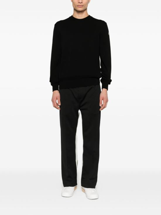 Crewneck Sweater With Ribbed Detailing And Discreet Logo
