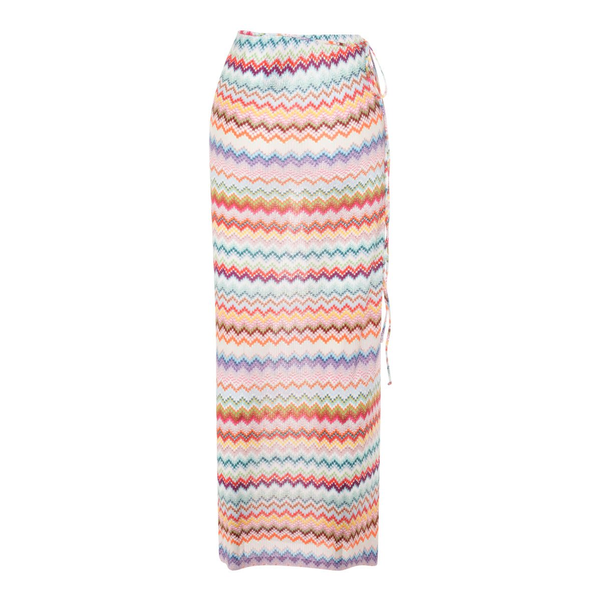 Zigzag-Patterned Maxi Skirt