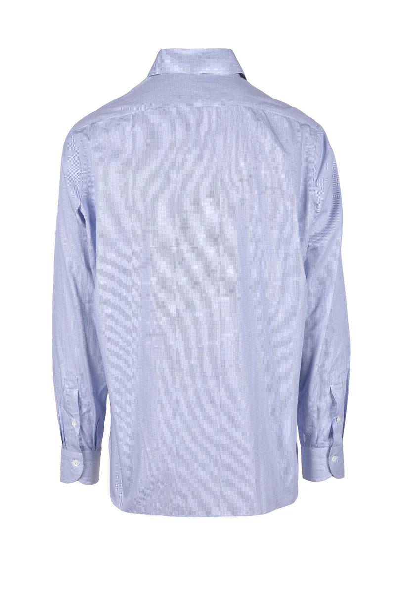 Light Blue Textured Long-Sleeve Shirt
