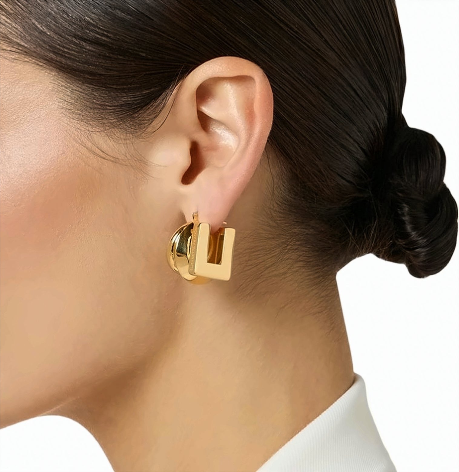 Gold Plated Logo Earrings
