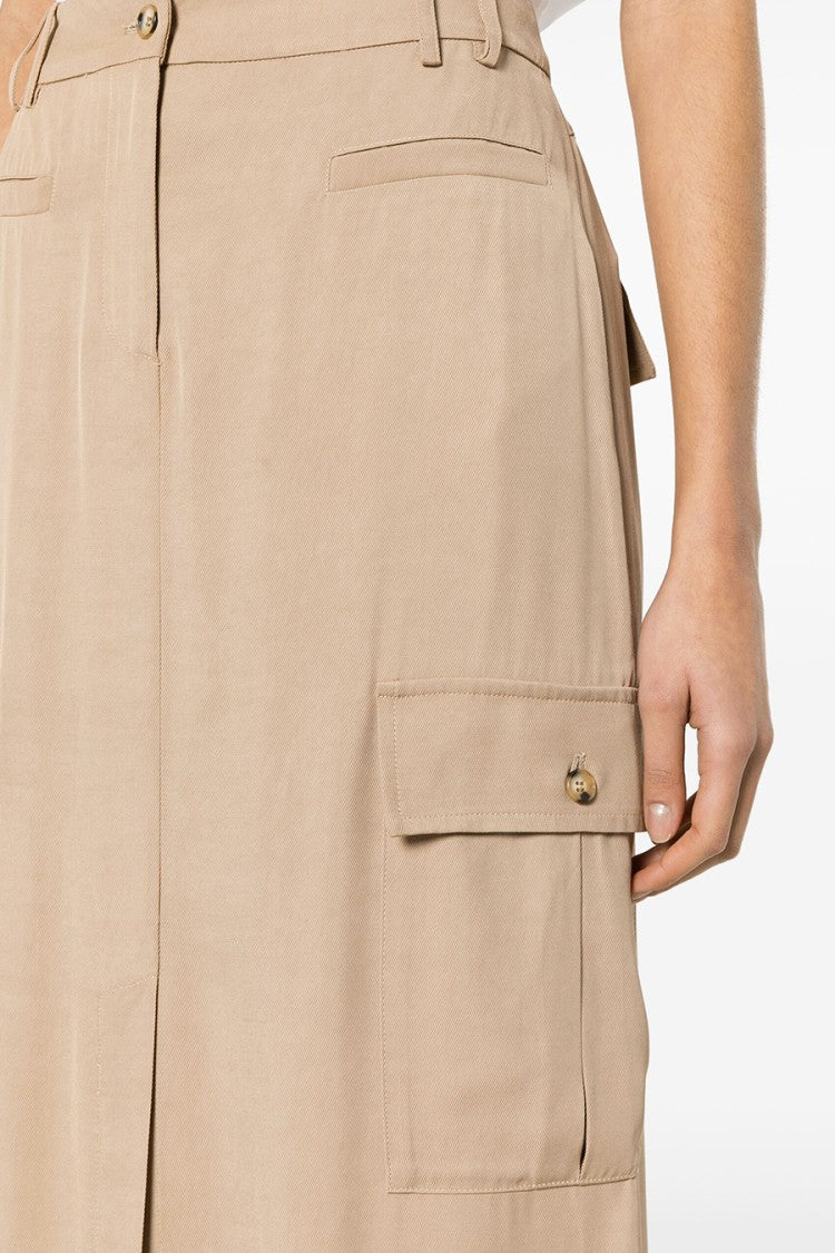 Beige Viscose Skirt