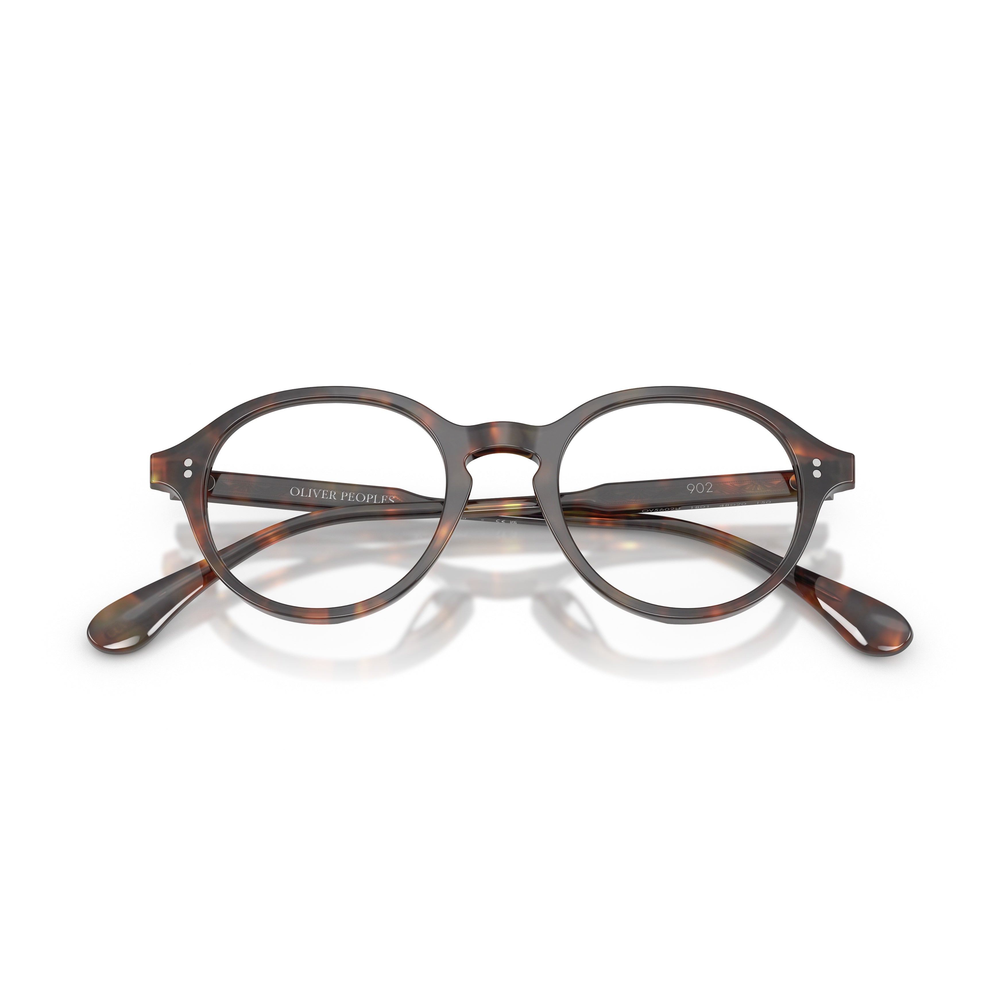 0ov5602u Tortoiseshell Round Frame Eyeglasses with Keyhole Bridge