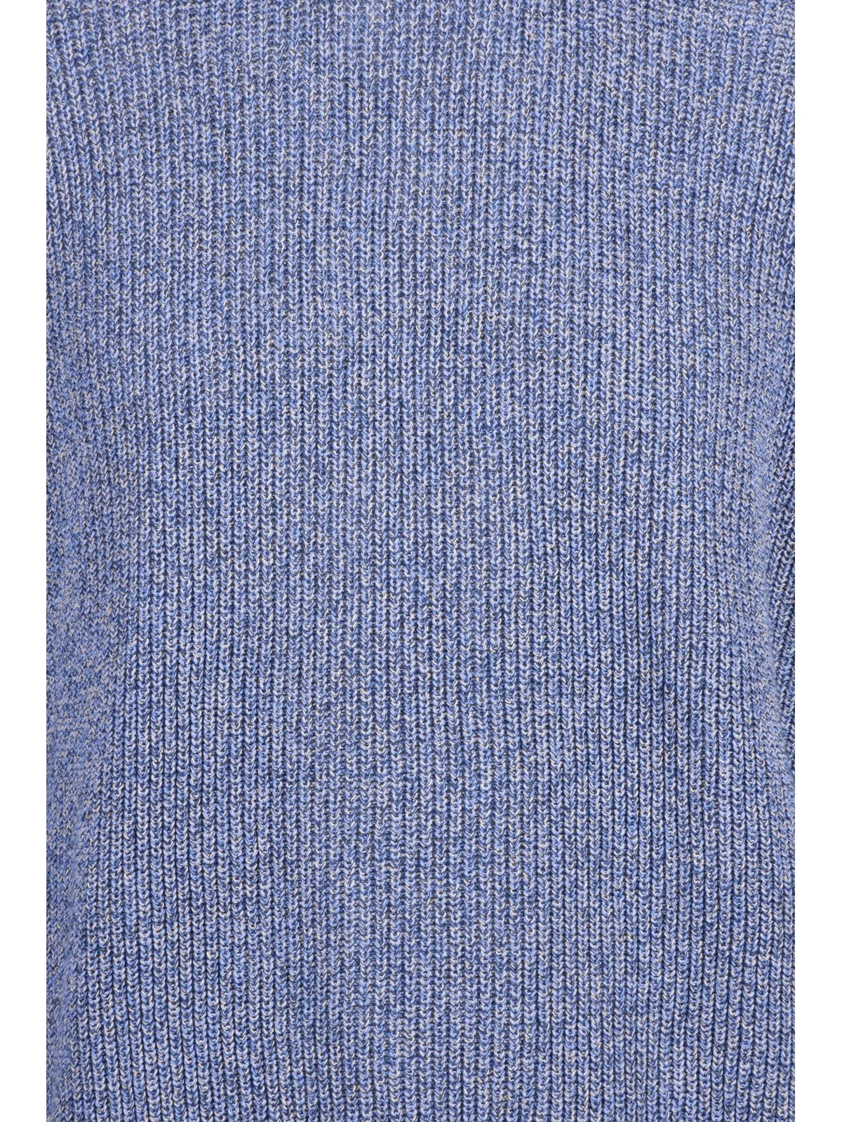 Blue Cotton Linen Men Crew Sweater