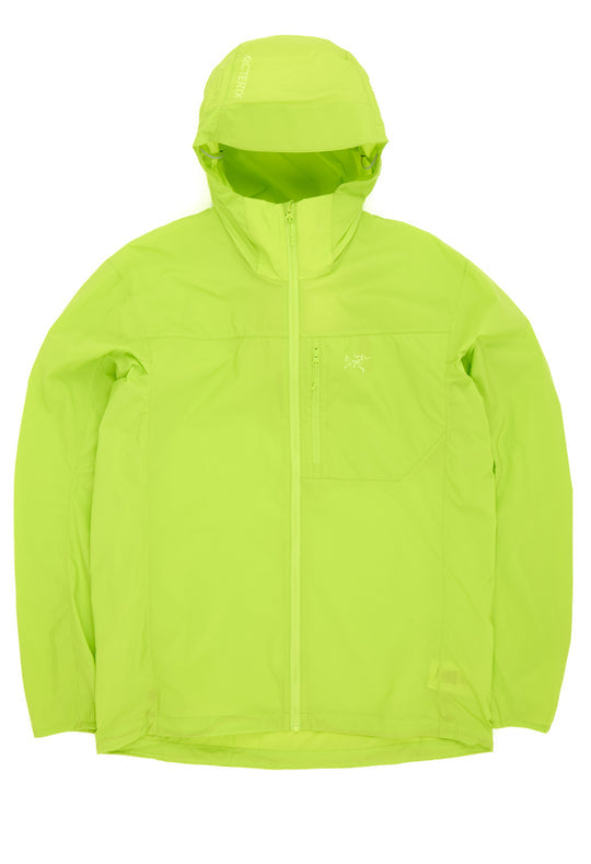 Lightweight Green Jacket With Zip Closure And Hood