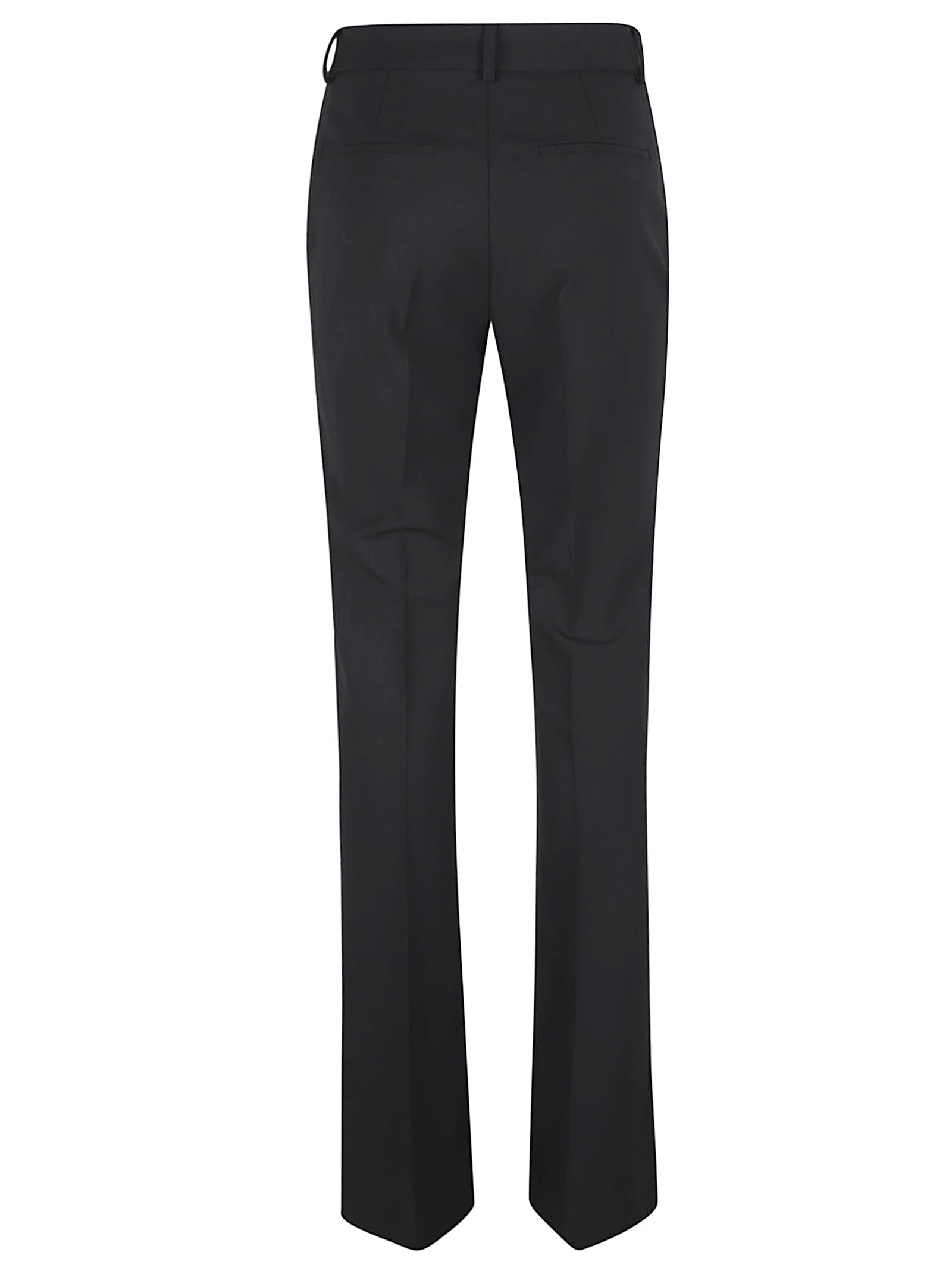 Tailored Black Trousers With Flared Hem