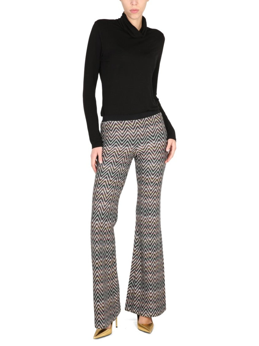Flared Pants With Iconic Zigzag Design
