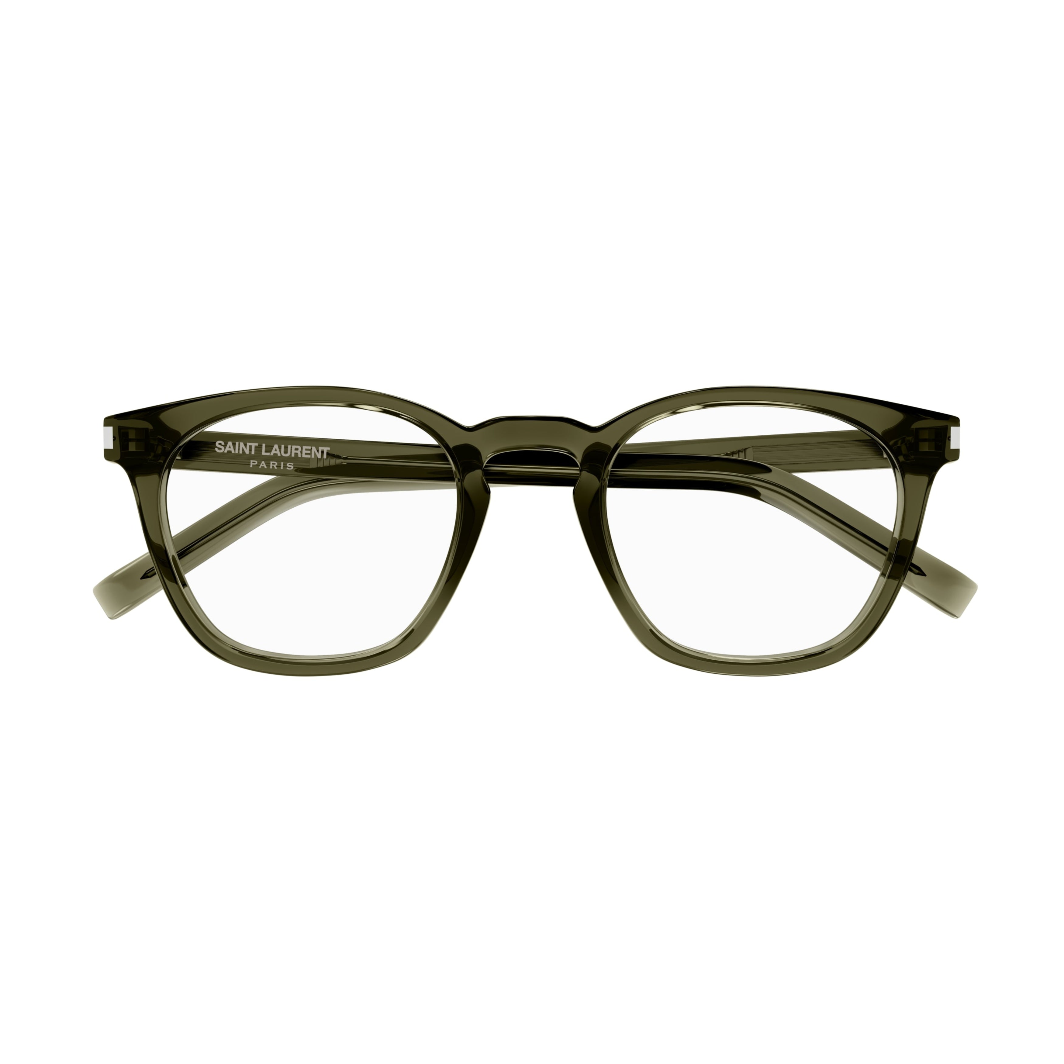 Sl 28 Opt Translucent Olive Green Square Frame Eyeglasses