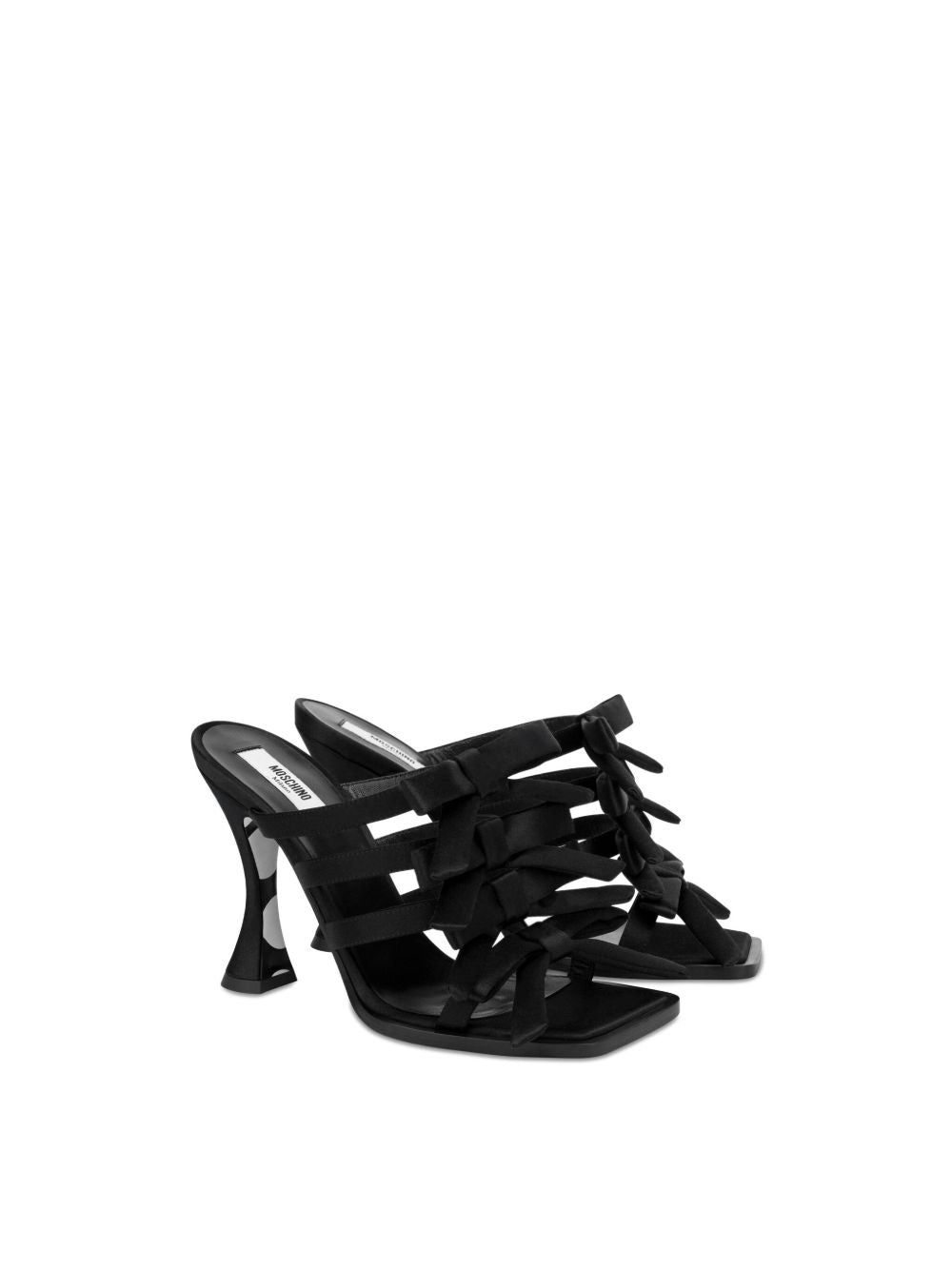 Sculpted Heel Sandals with Bow Detail