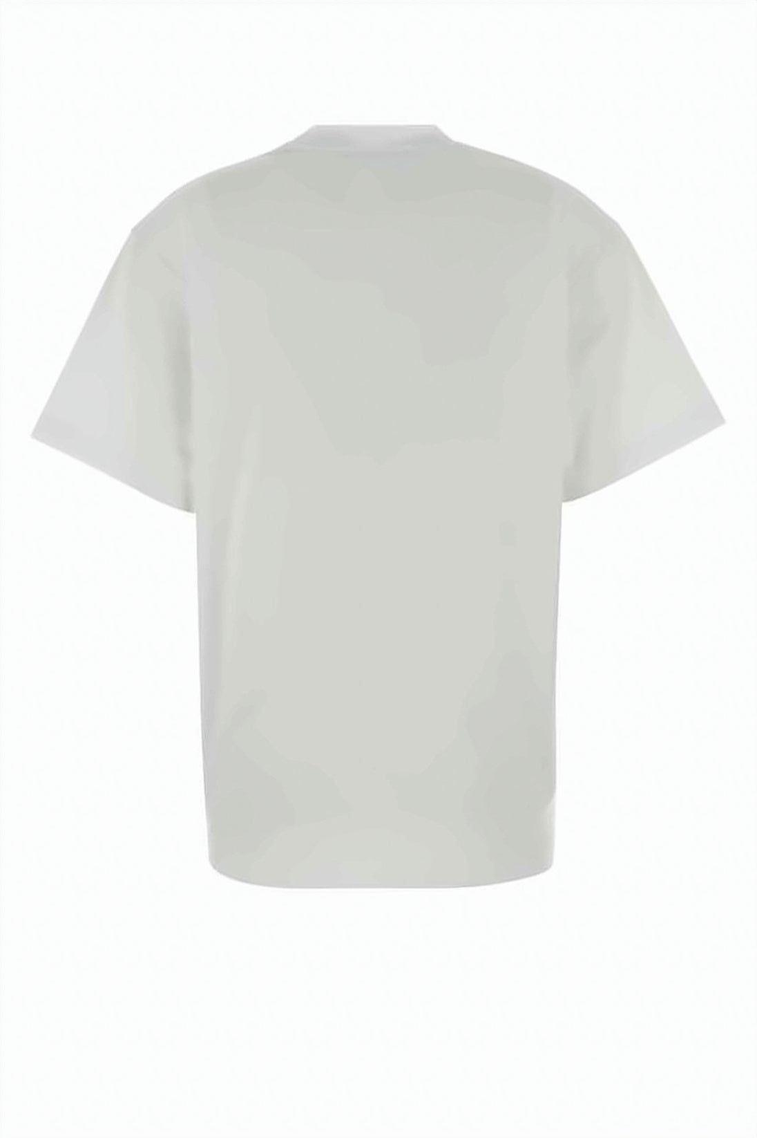 Cropped White T-Shirt with Embossed Logo Detail