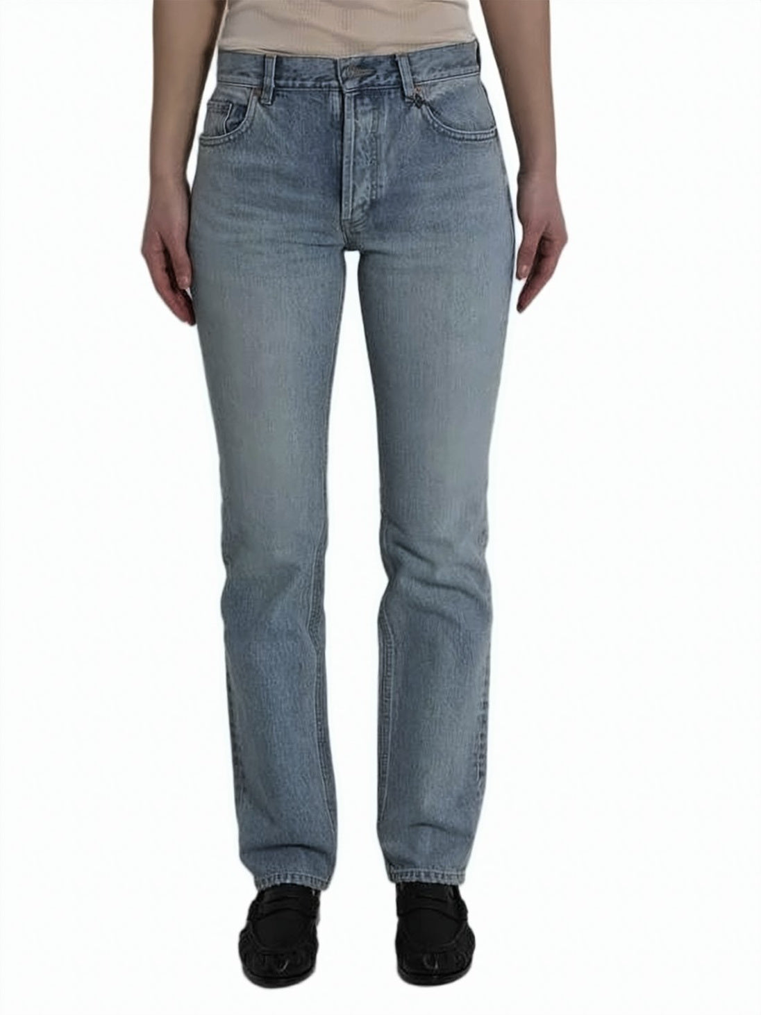 Light Blue Straight-Leg Denim Pants