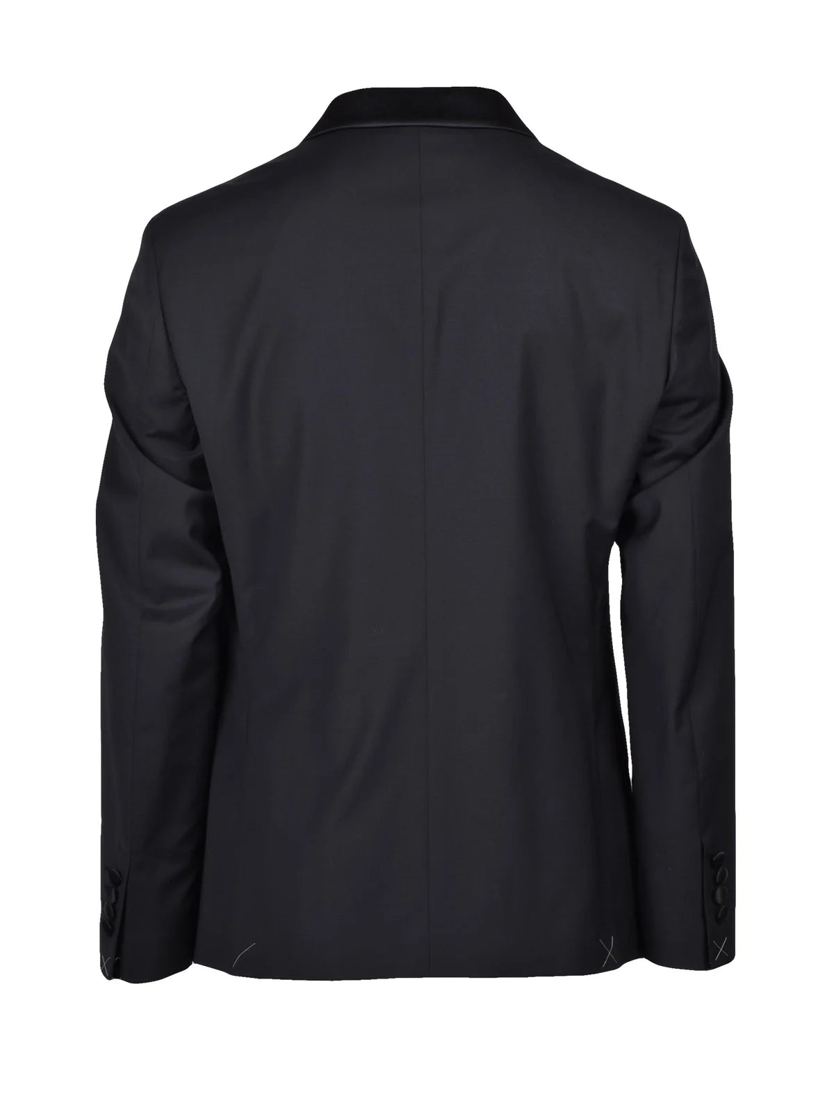 Double-Breasted Black Suit with Satin Lapel