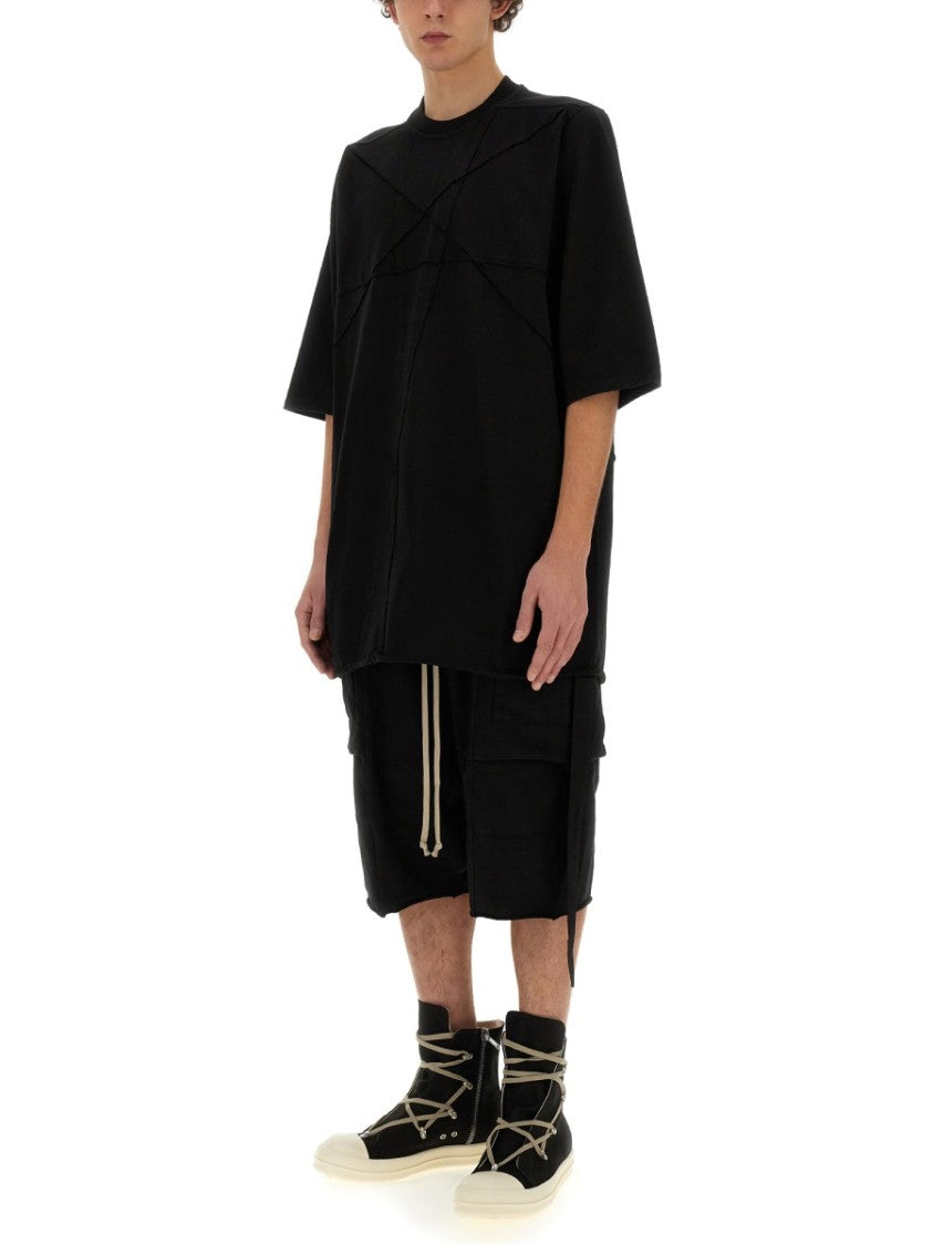Oversized Cotton T-Shirt With Geometric Design And Relaxed Fit