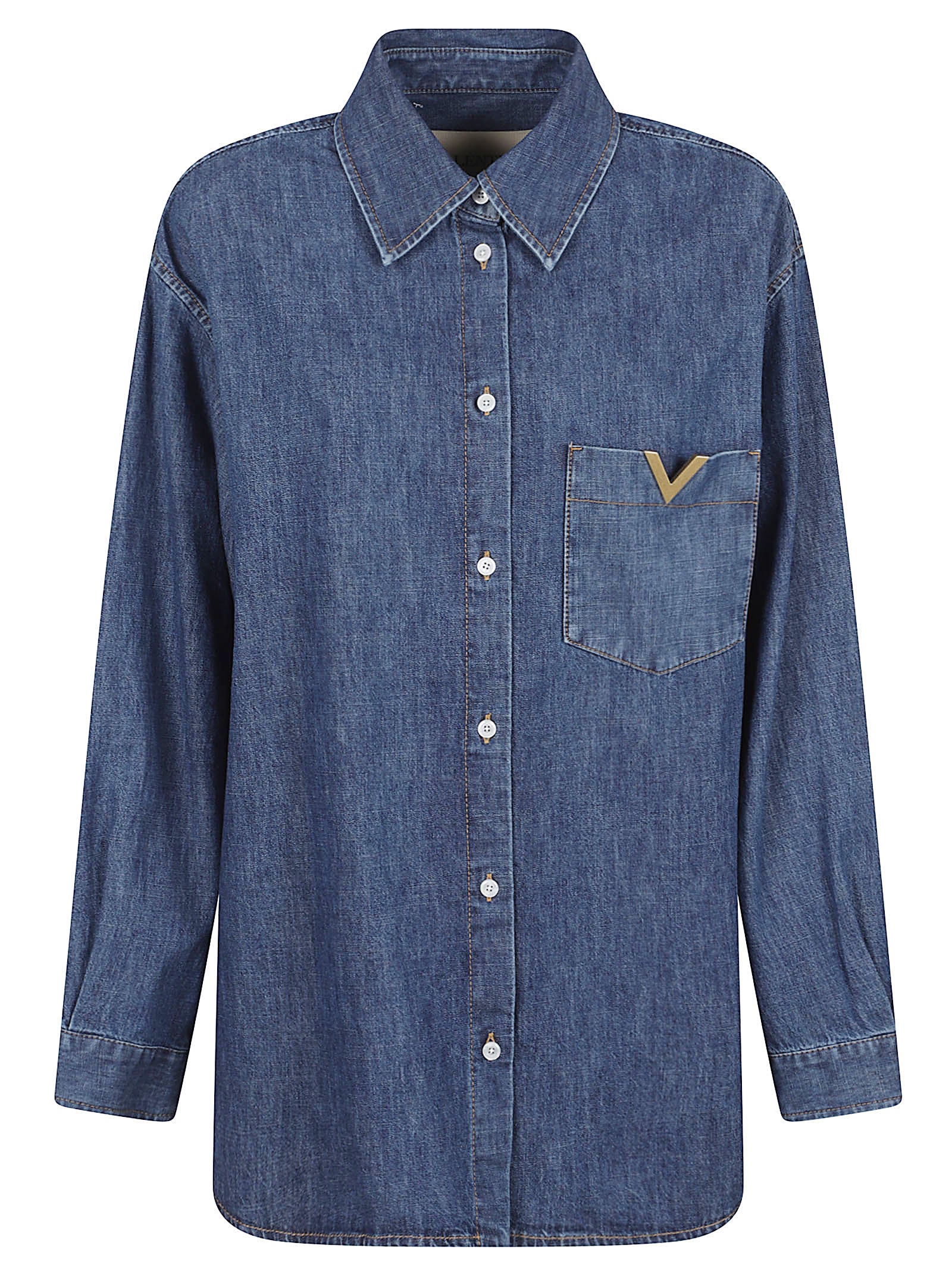 Blue Denim Button-Down Shirt
