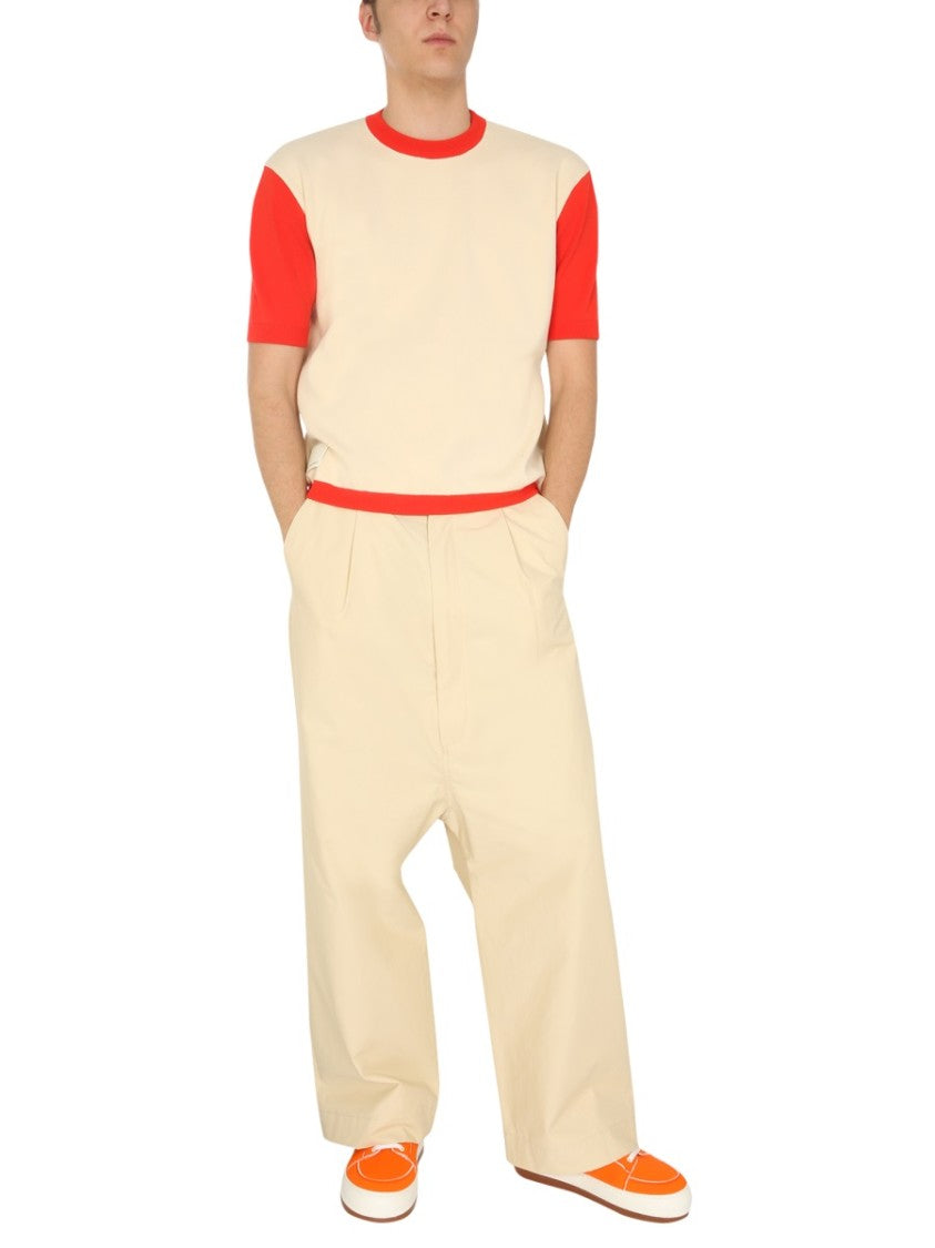 Crew Neck T-Shirt With Contrasting Profiles