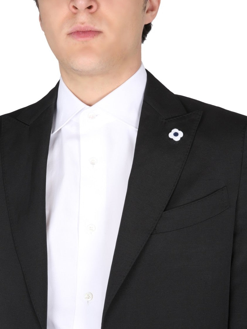Single-Breasted Tailored Black Jacket