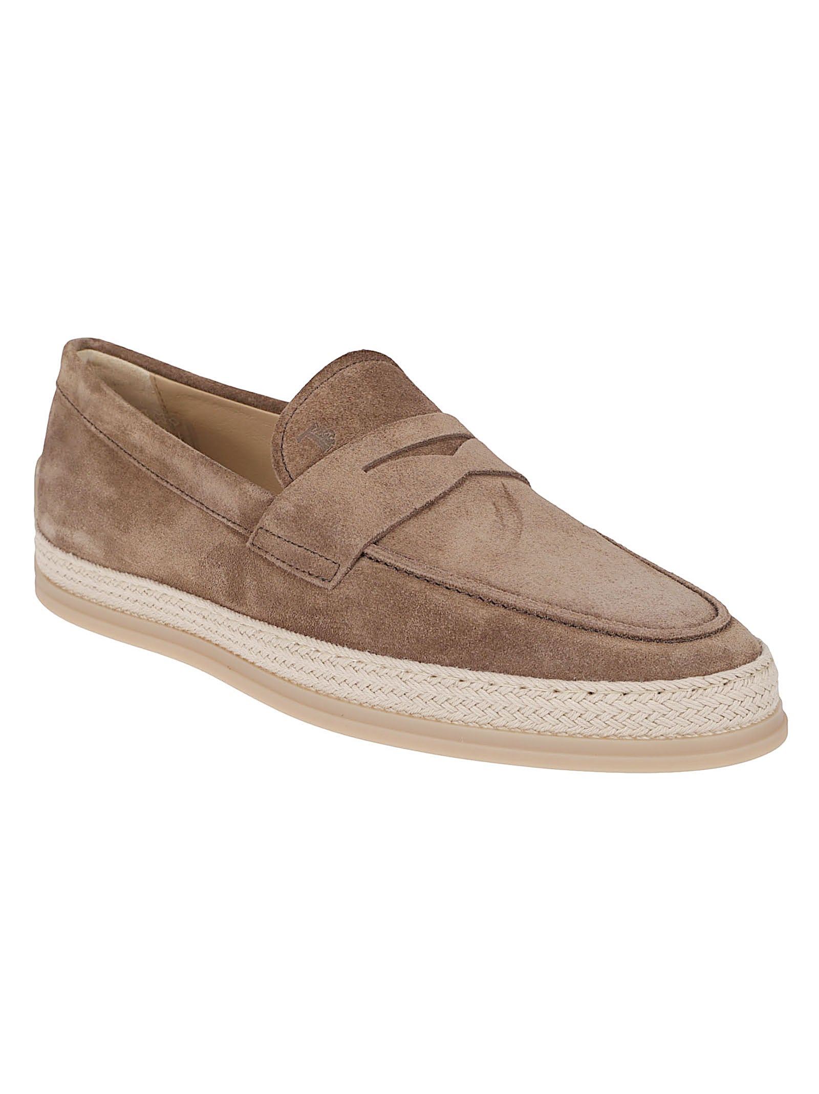 Suede Loafers With Embossed Monogram