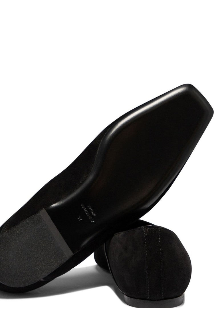 Suede Flat Shoes with Pointed Toe Design by Totême