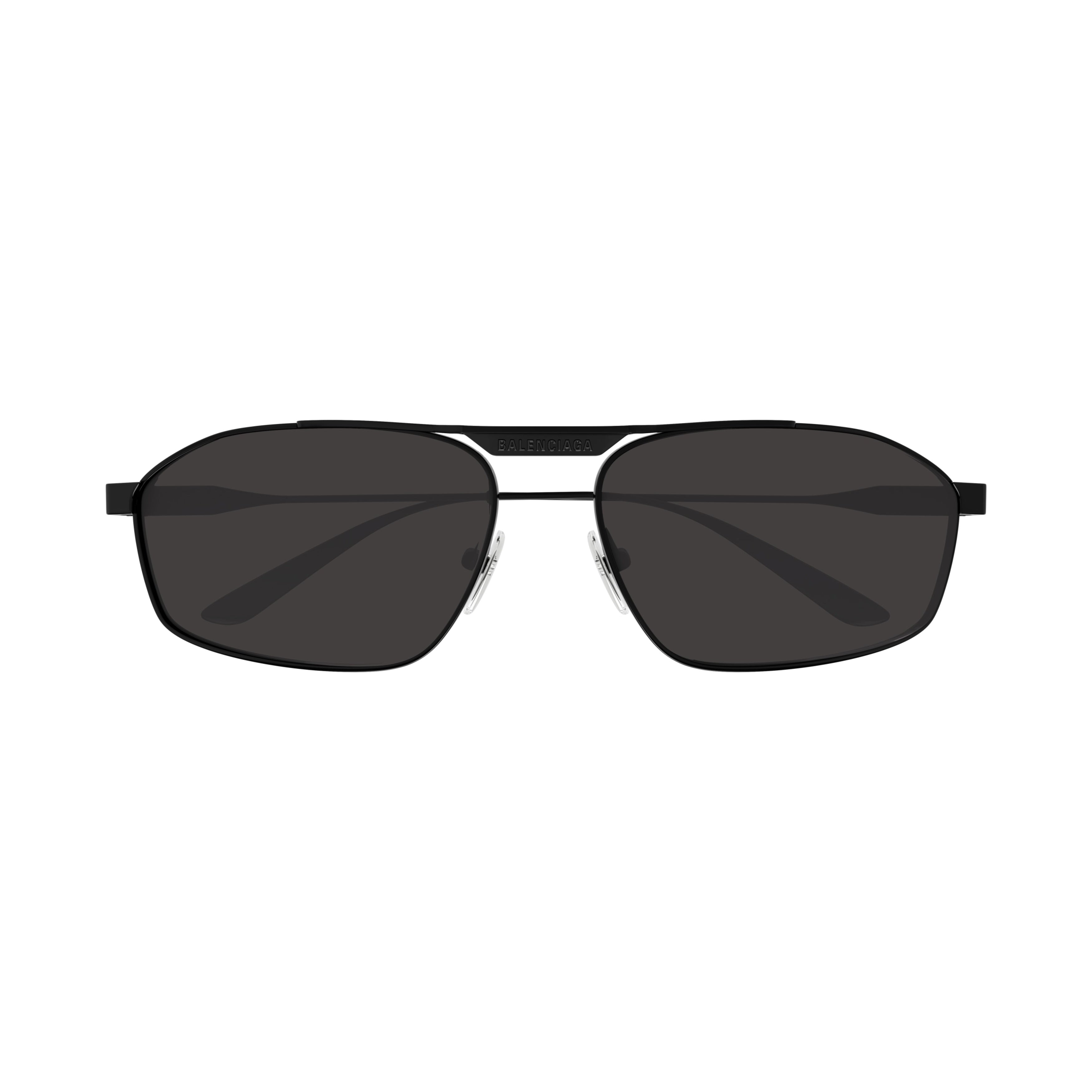 Bb0416s Rectangular Matte Black Metal Sunglasses