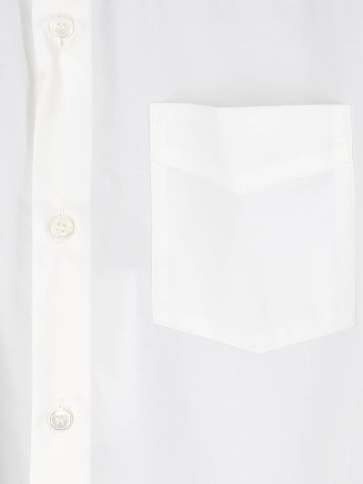 White Minimalist Sheer Yoke Button-Down Top