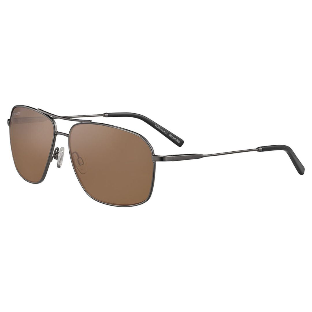 Dorwinn Rectangular Double Bridge Sunglasses with Metallic Finish