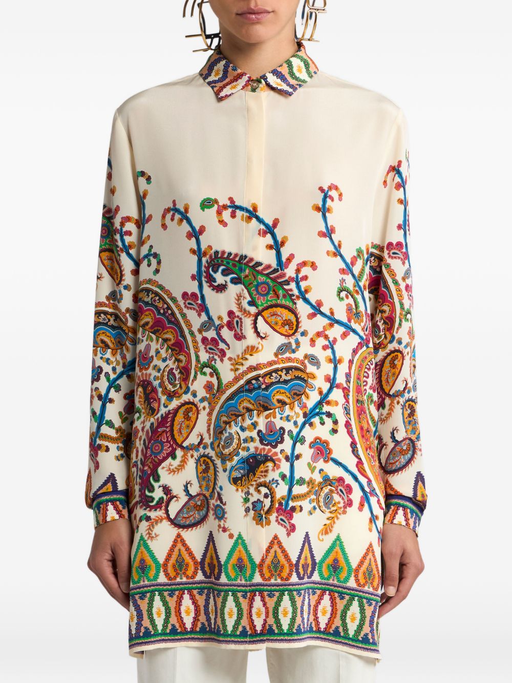 Paisley Silk Shirt with Classic Collar