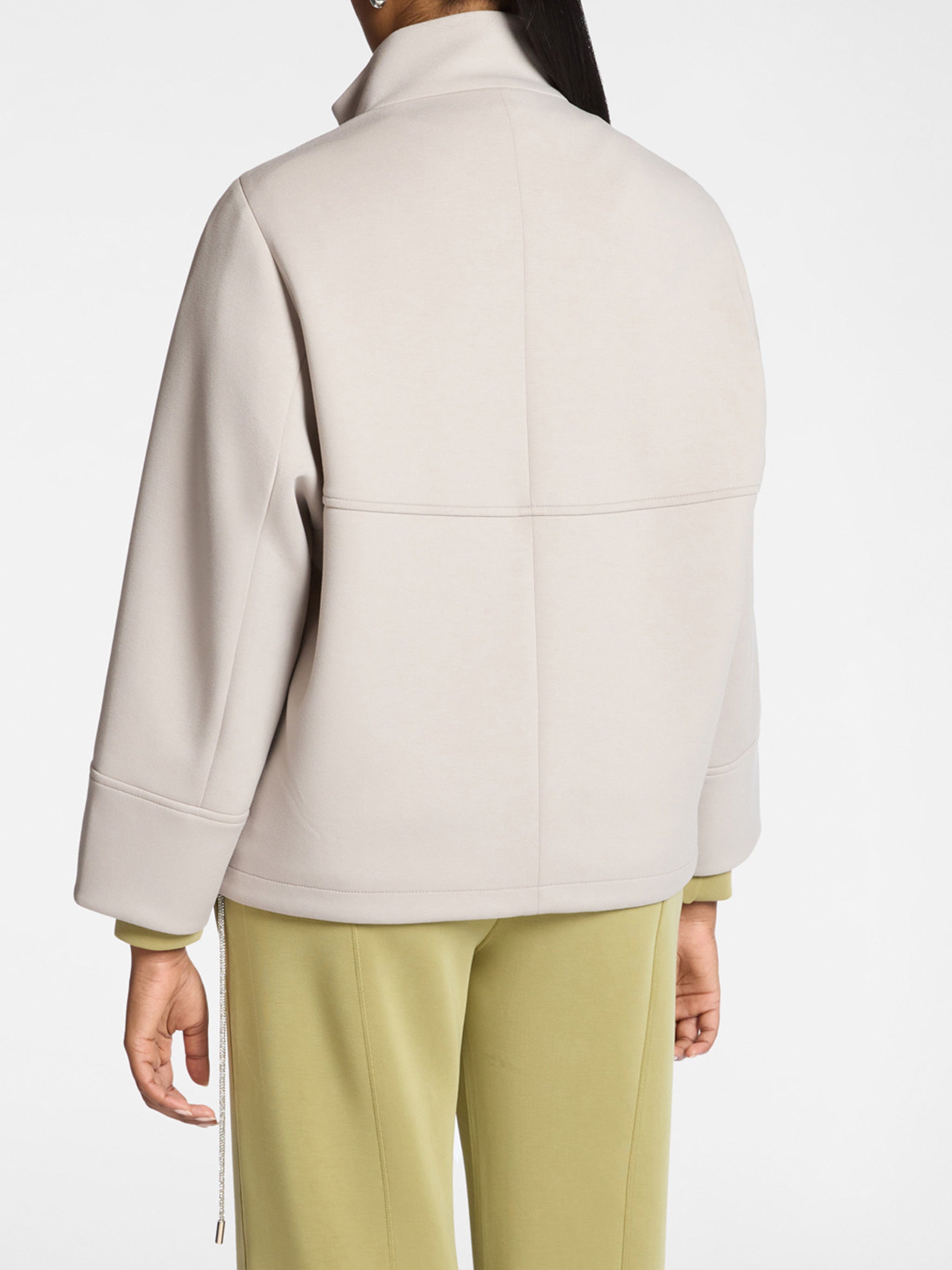 Caban Boxy High Collar Zip Jacket