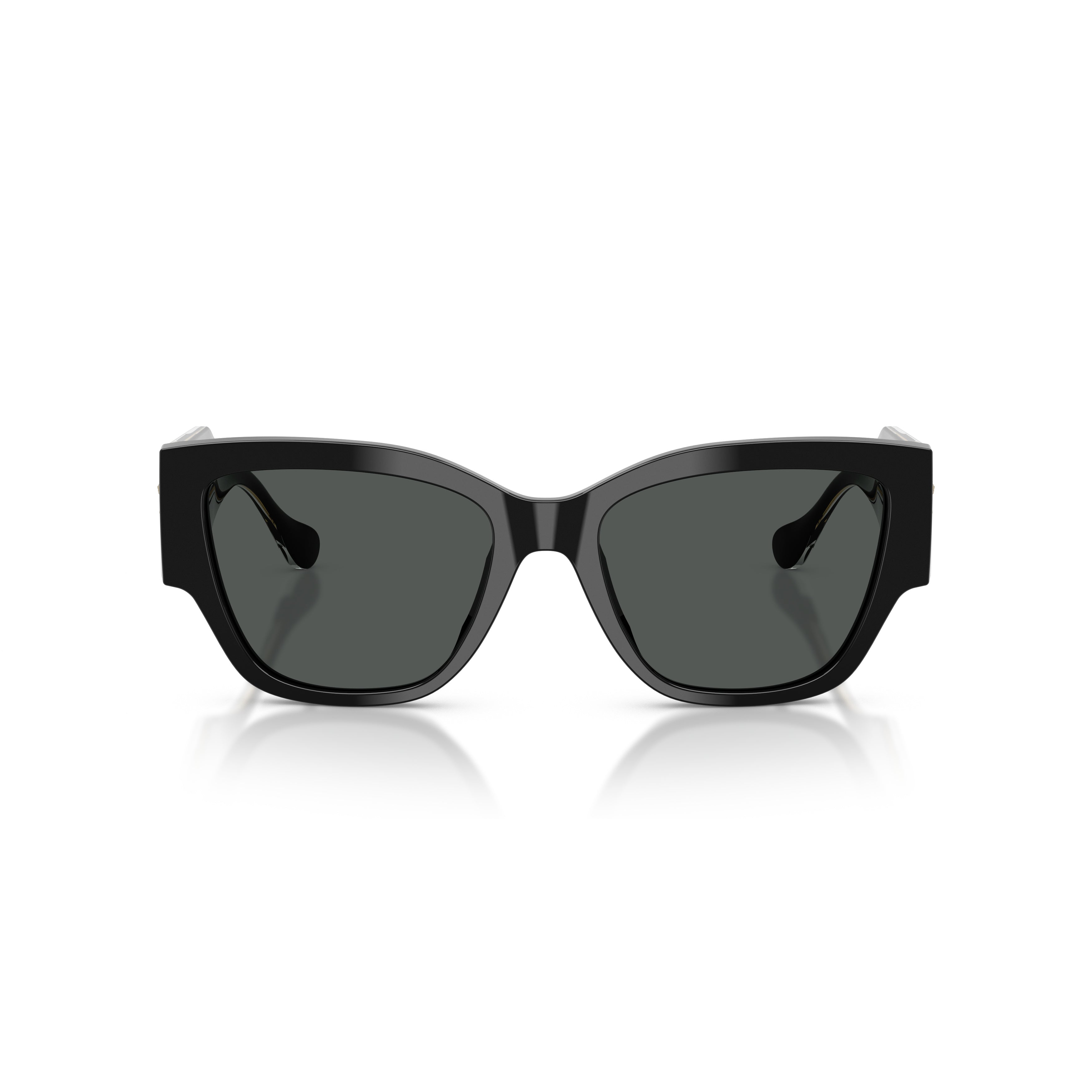 Oversized Square Frame Sunglasses with Gold-Tone Emblem