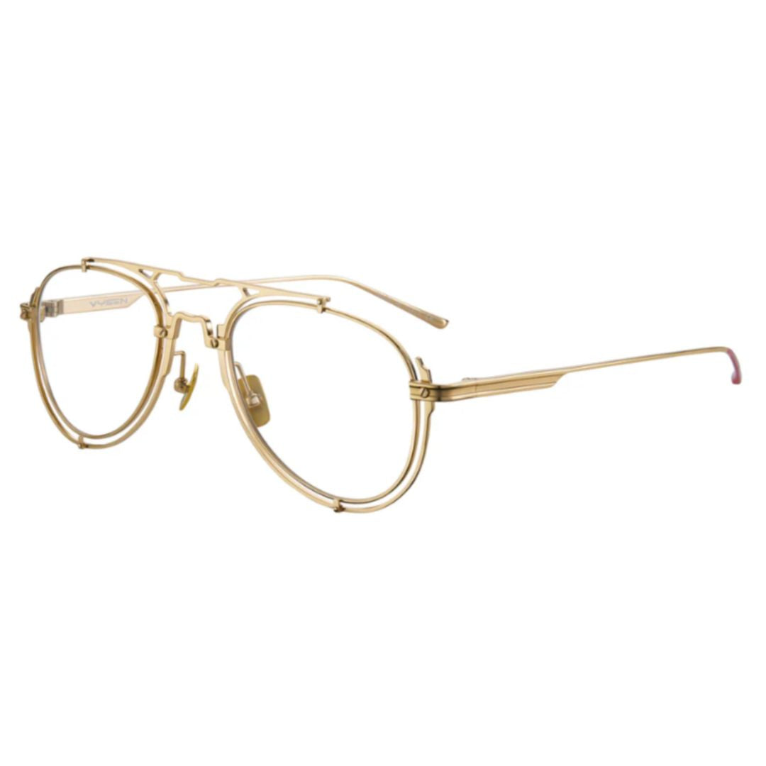 Zavit Zv-1 Double-Frame Round Sunglasses with Gold-Tone Finish
