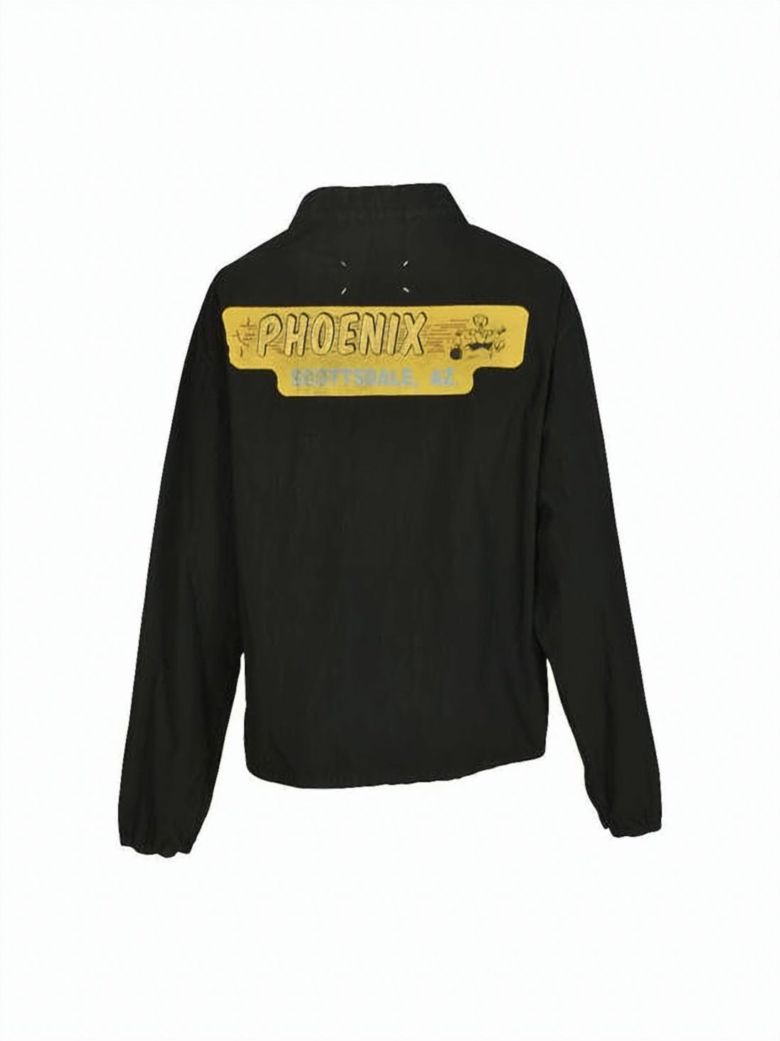 Black Relaxed Fit Jacket with Graphic Prints