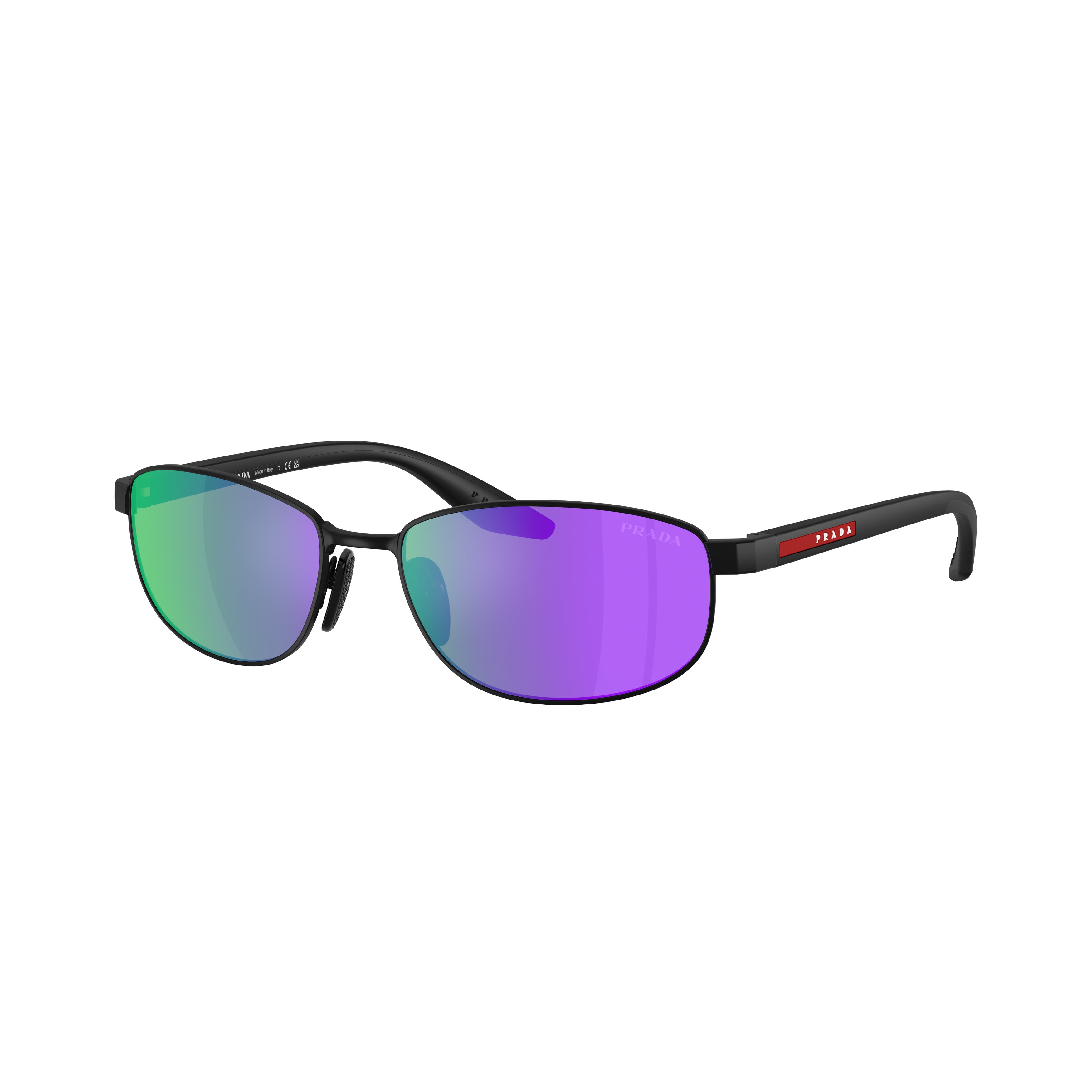 0ps B53s Rectangular Black Metal Sunglasses