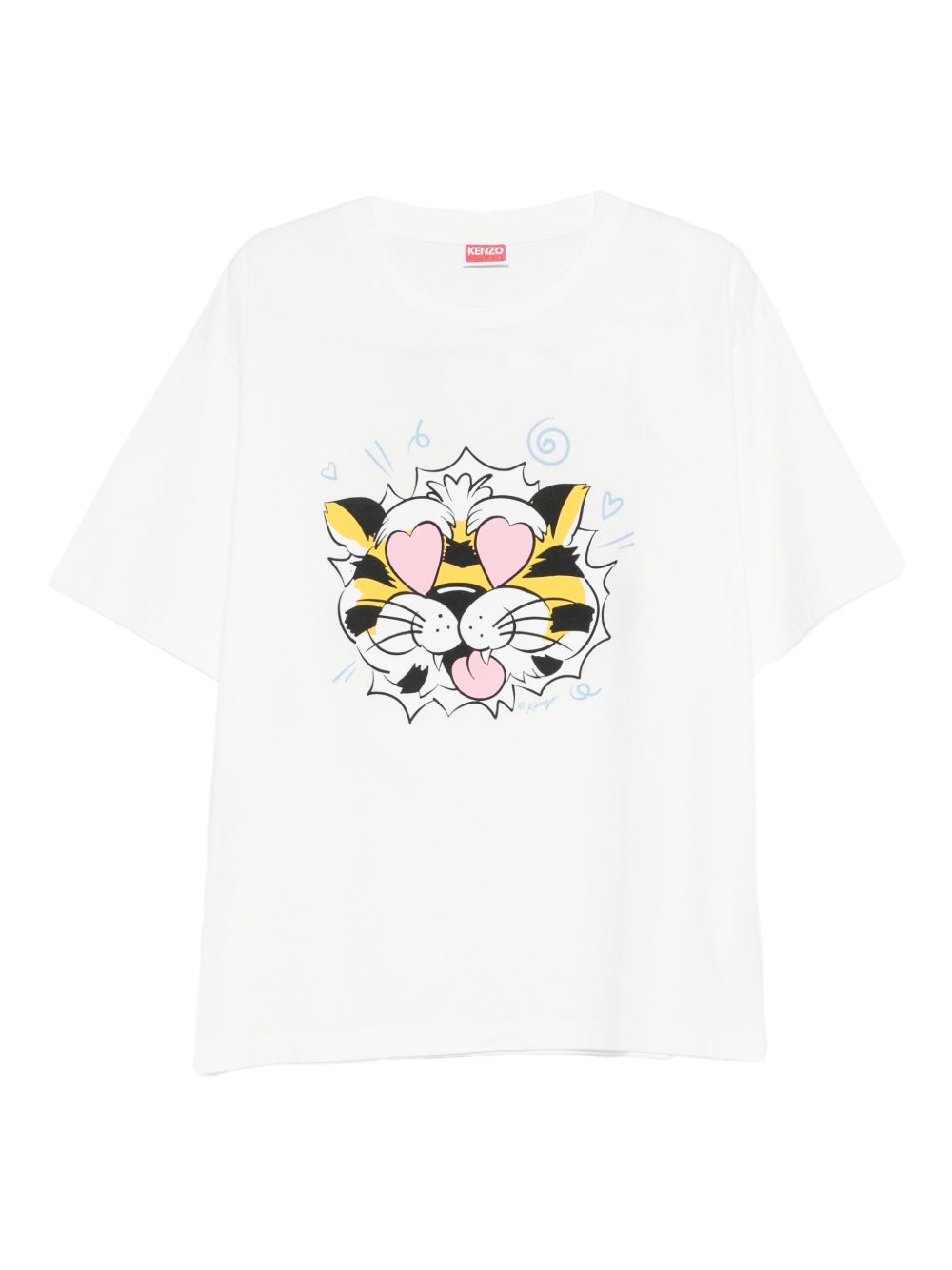 Loose-Fitting Graphic T-Shirt With Cartoon Tiger Design