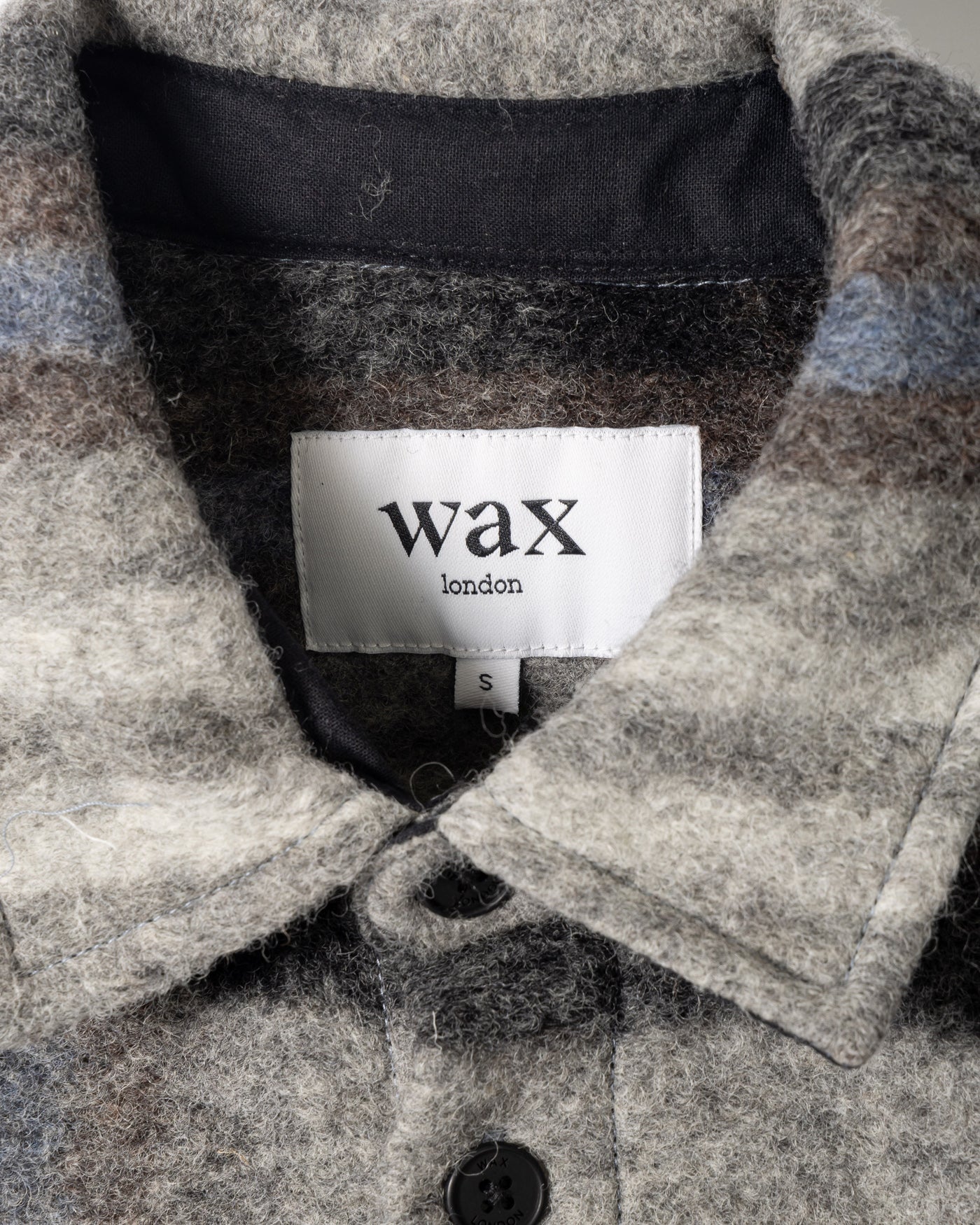 Wool Check Overshirt with Classic Collar