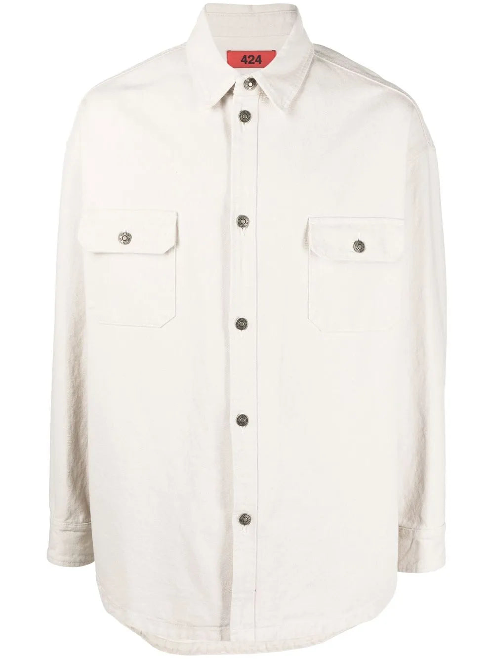 White Button-Down Shirt With Structured Collar And Tailored Fit