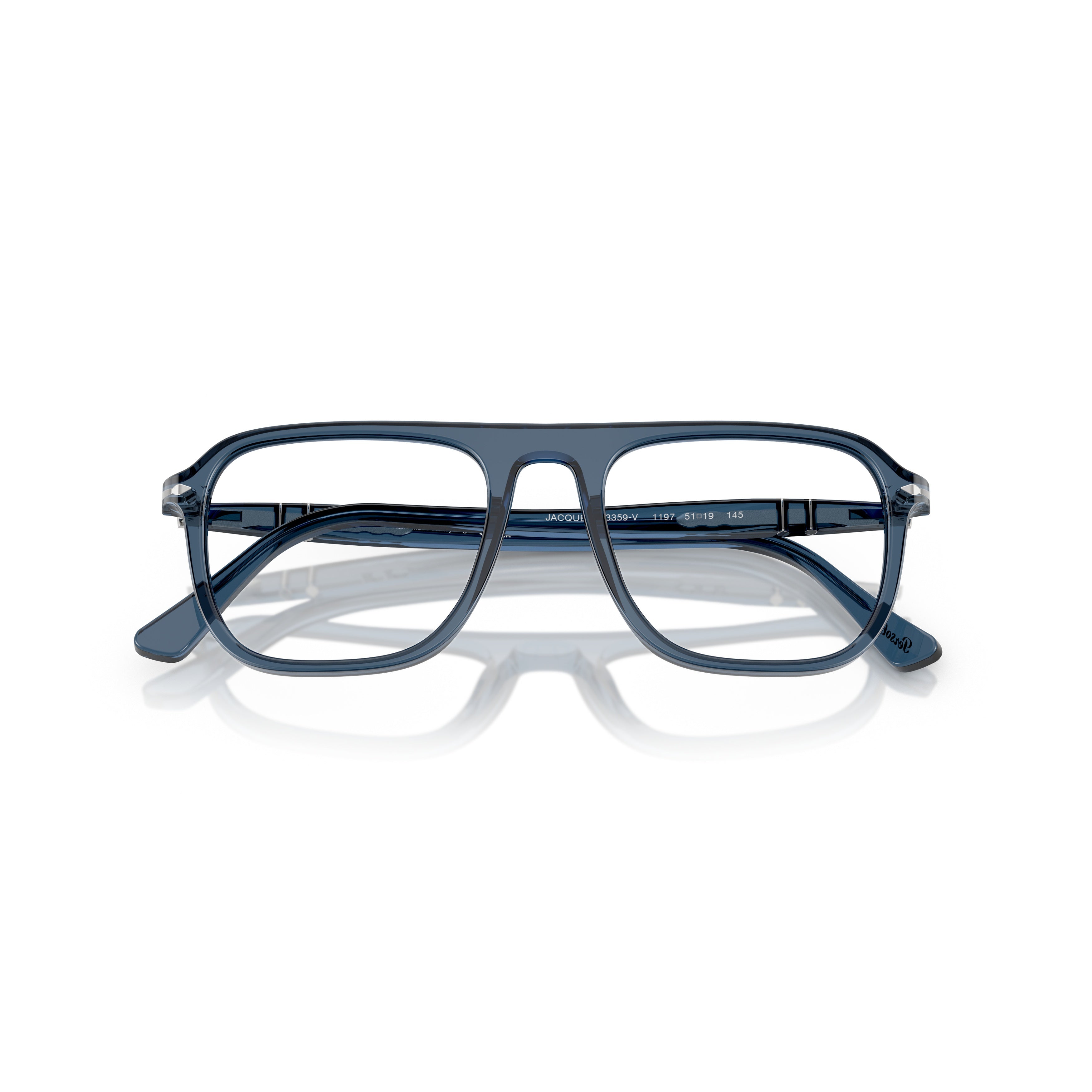 0po3359v Translucent Acetate Square Frame Eyeglasses with Keyhole Bridge